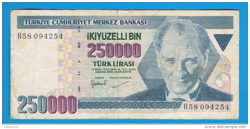 TURQUIA - TURKEY - 250.000 Liras 1970   Circulado  P-211 - Turkije