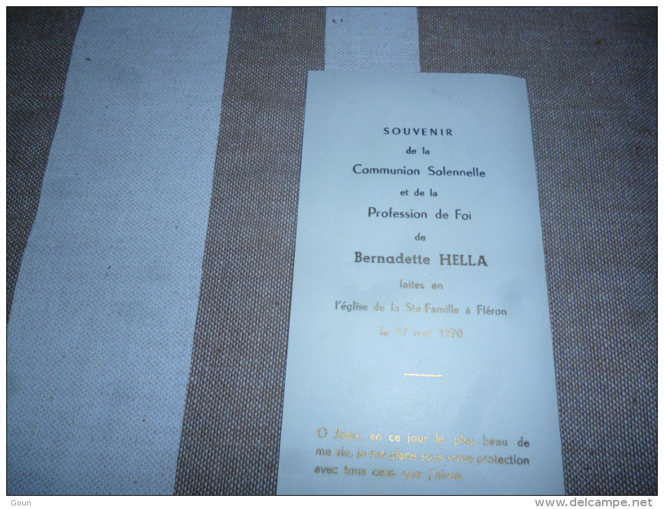 Souvenir Communion Bernadette HELLA Fléron 1965 - Communion