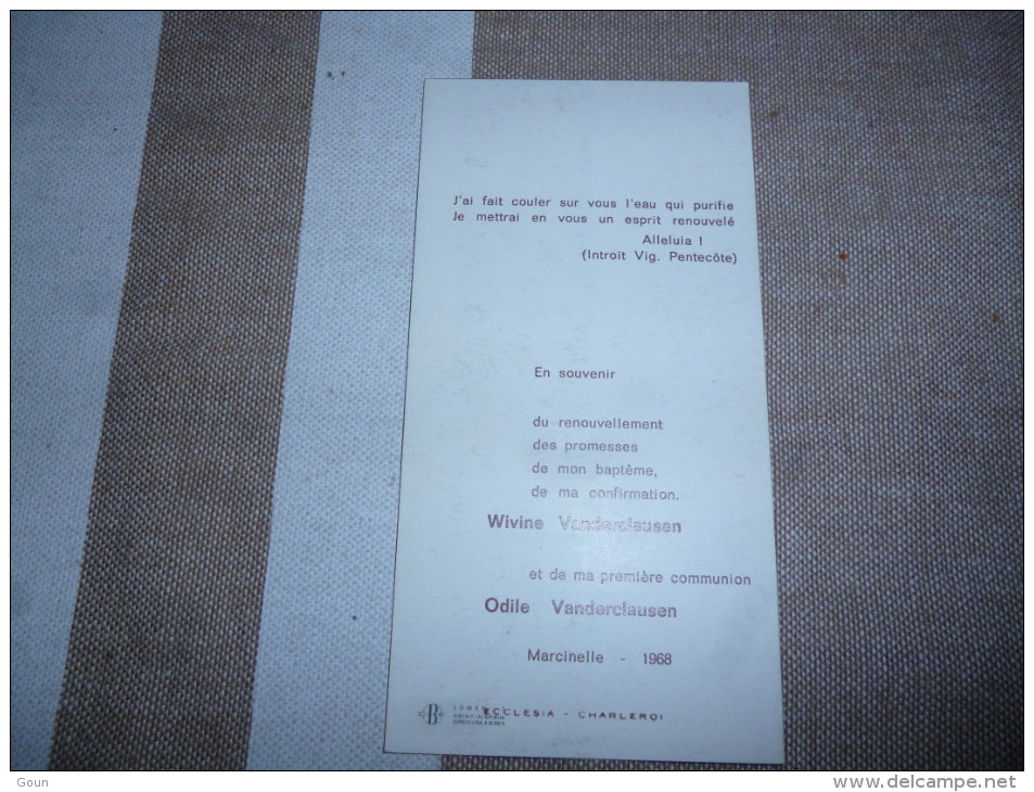 Souvenir Communion W Et O  VANDERCLAUSEN Marcinelle 1968 - Kommunion Und Konfirmazion