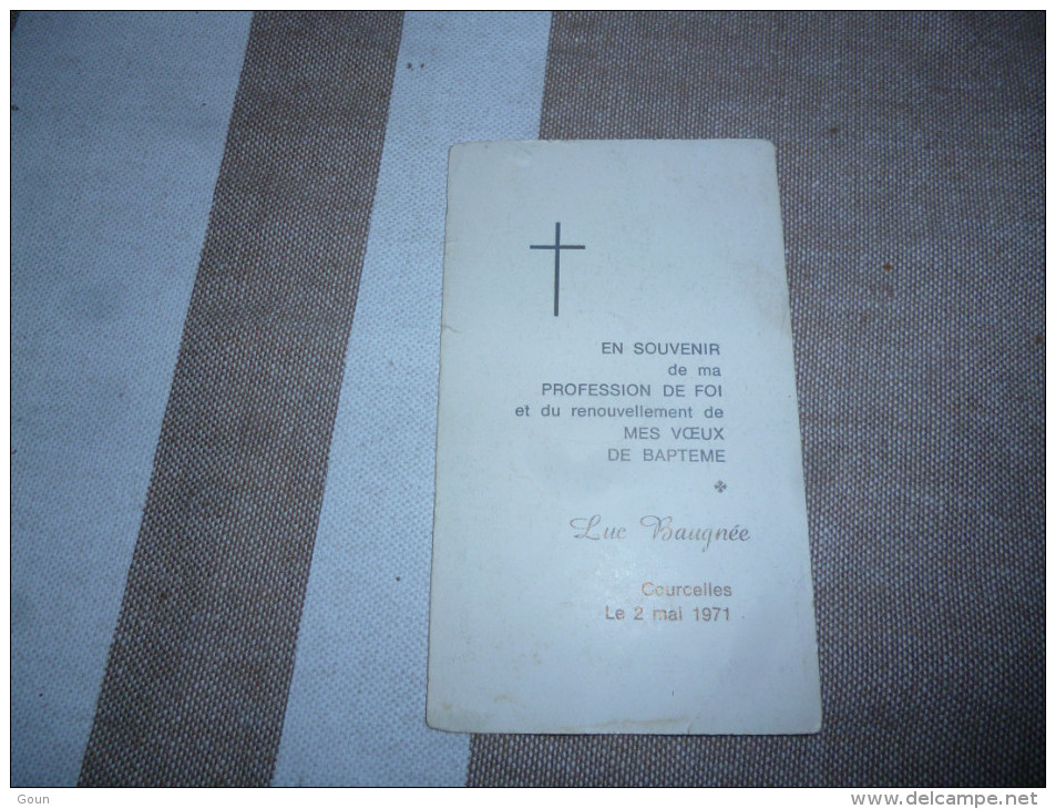 Souvenir Communion Luc BAUGNEE Courcelles 1971 - Kommunion Und Konfirmazion