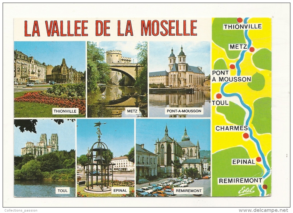 Cp, Carte Géographique, La Moselle, Voyagée 1990 - Landkarten