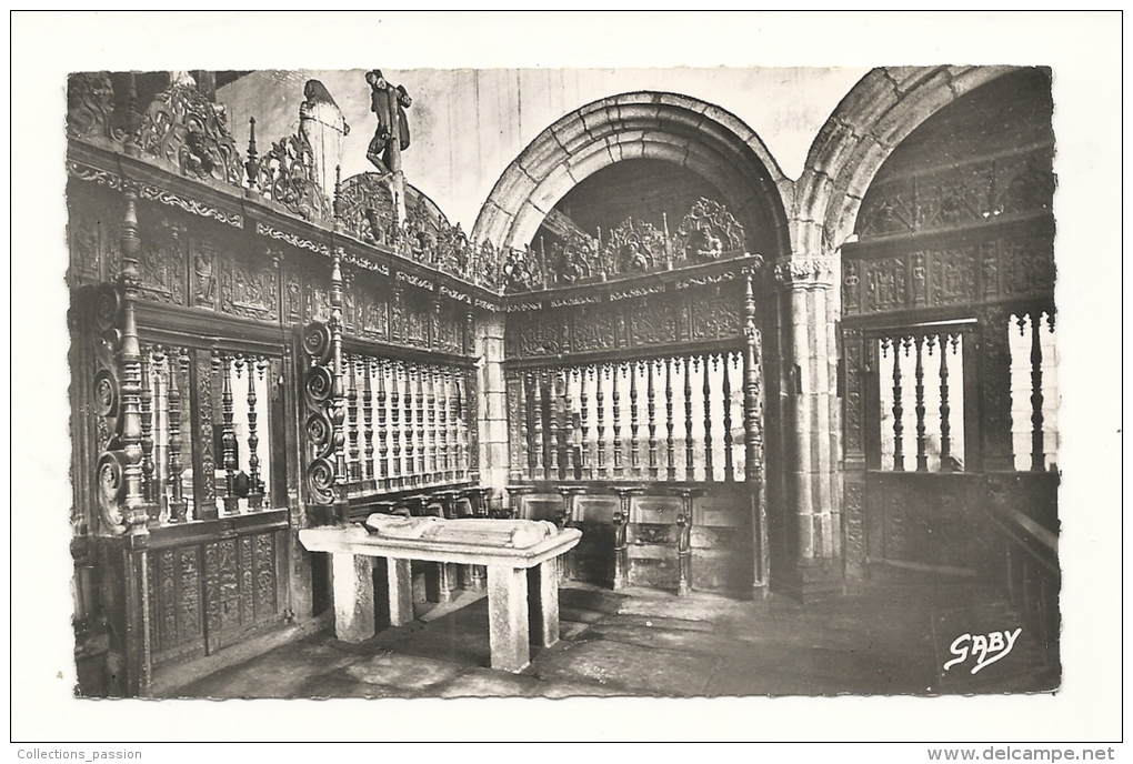 Cp, 29, Saint-Herbot, La Chapelle De Saint-Herbot, Le Jubé, Voyagé 1955 - Saint-Herbot