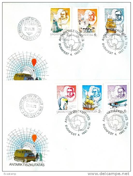 HUNGARY - 1987. FDC Set - Antarctic Research,75th Anniversary - FDC