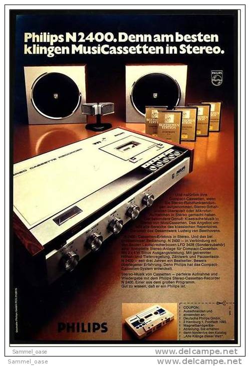 Reklame Werbeanzeige  ,  Philips N2400 Stereo-Anlage  ,  Von 1972 - Autres Appareils