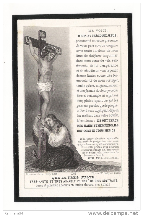 MANCHE  /  CHERBOURG  /  Image  Pieuse,  Commémorant  Le  Décès  De  Hélène-Marguerite  COUSIN , En 1909 - Imágenes Religiosas