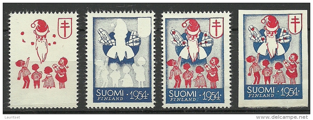 FINLAND FINNLAND 1954 Christmas Weihnachten Proofs Probedrucke + Imperforated Stamp ** - Navidad