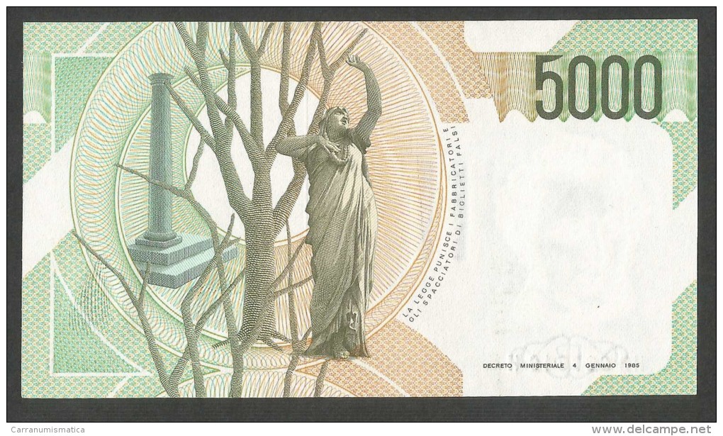 REPUBBLICA ITALIANA - 5000 Lire BELLINI - (Firme: Ciampi / Speziali) - 5000 Lire