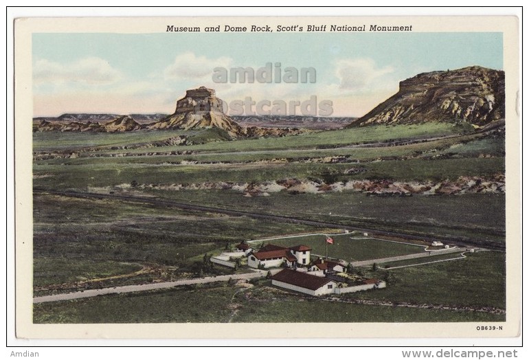USA - MUSEUM & DOME ROCK ~SCOTTSBLUFF NATIONAL MONUMENT~c1920s Vintage Postcard~NEVADA [4288] - Andere & Zonder Classificatie