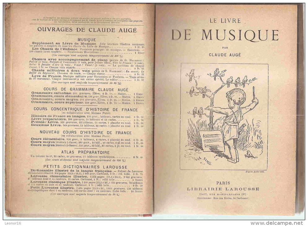 * LE LIVRE DE LA MUSIQUE Par Claude AUGE *  -  Vendu Par Librairie Papeterie Joseph MOISY Rue Gal HIRSCHAUER De ST AVOLD - Musique