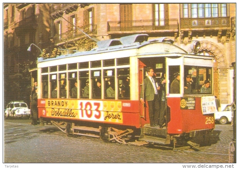 CALENDARIO DEL AÑO 2009 DE UN TRANVIA DE BARCELONA-BRANDY 103 (CALENDRIER-CALENDAR) TRAIN-ZUG-TREN - Tamaño Pequeño : 2001-...