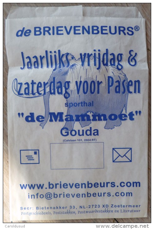 Fiche Publicitaire 23X15 CM Publicité ENVELOPPE BRIEVENBEURS JAARLIJKS PASEN SPORTHAL DE MAMMOET GOUDA - Objetos Publicitarios