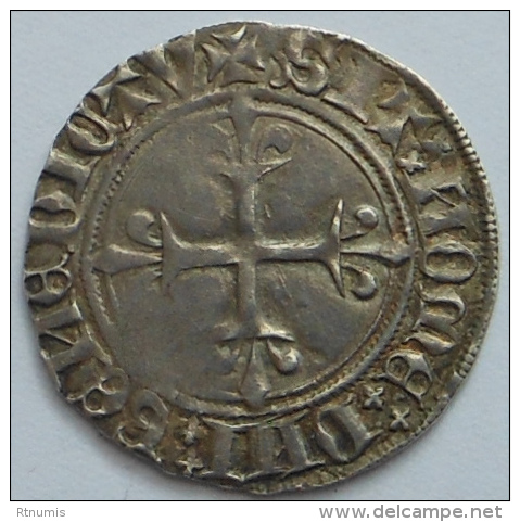Charles VI , Gros Aux Lis , CHALONS-EN-CHAMPAGNE ! Duplessy 381 - 1380-1422 Karl VI. Der Vielgeliebte