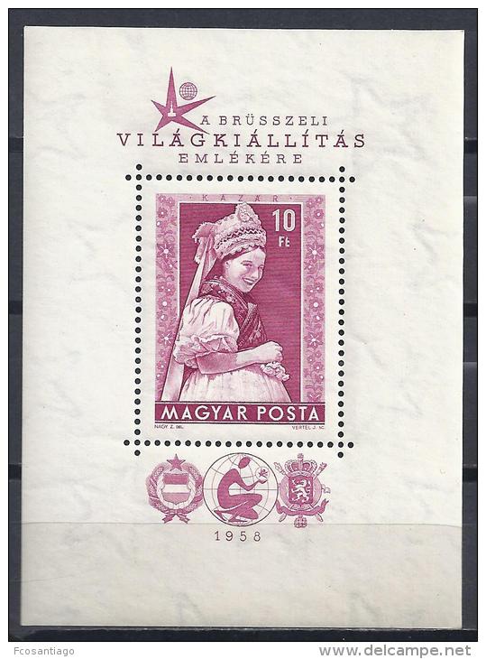 BRUSELAS'58 - HUNGRÍA 1958 - Yvert #H33 - MNH ** - 1958 – Bruselas (Bélgica)