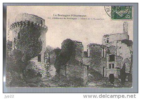 Jolie CP Ancienne 22 La Bretagne Pittoresque Château Ruines De La Hunaudaye - Ed A.W. 304 - écrite 31-12-1907 - Autres & Non Classés