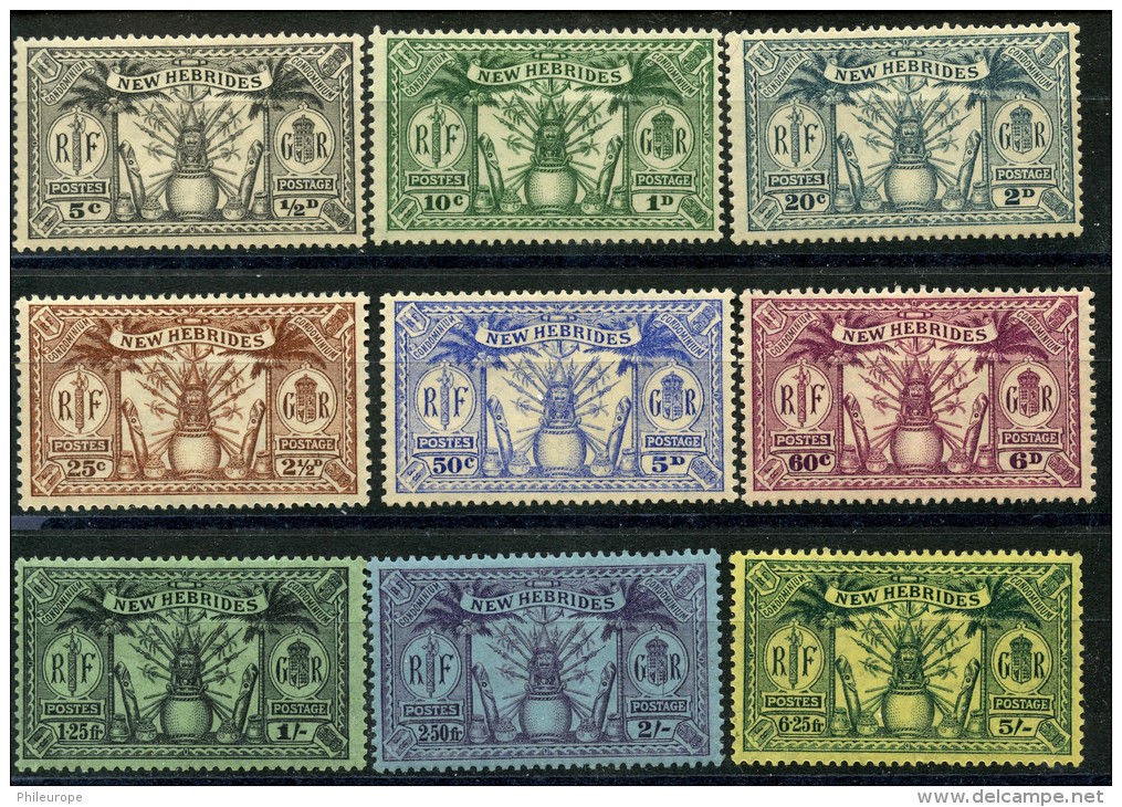 Nouvelle Hebrides (1925) N 91 à 99 * (charniere) - Autres & Non Classés