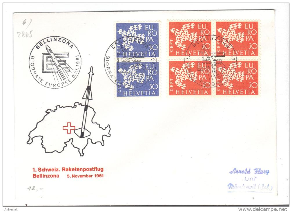 VER2865 - SVIZZERA , Posta Razzo Raketenpostflug Bellinzona 5/11/1961 - Altri & Non Classificati