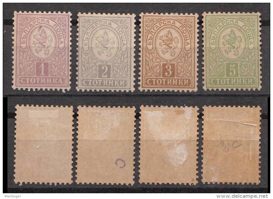 Bulgarien Bulgaria Mi# 28-31A * Mint Perf 13,5 Lion 1889 - Unused Stamps