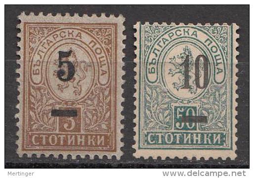 Bulgarien Bulgaria Mi# 46-47 * Mint Overprint 1901 - Neufs