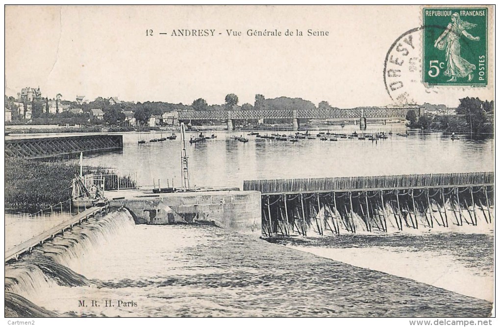 ANDRESY VUE DE LA SEINE BARRAGE 78 YVELINES - Andresy