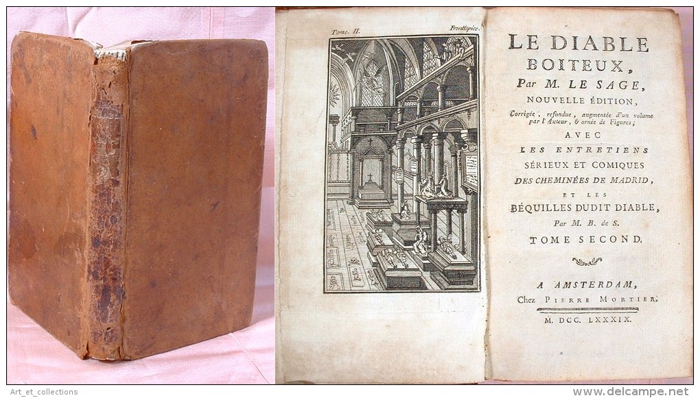 Le DIABLE BOITEUX Par Le Sage / Mortier Éditeur à Amsterdam 1789 / Rare Ex-libris M.J.P. Mouton Fontenille De La Clotte - 1701-1800