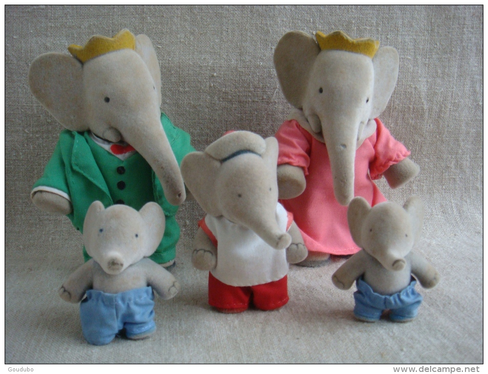 Babar Céleste Arthur Pom Alexandre, 5 Figurines Années 60's. Voir Photos. - Autres & Non Classés