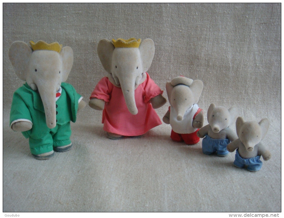 Babar Céleste Arthur Pom Alexandre, 5 Figurines Années 60's. Voir Photos. - Autres & Non Classés