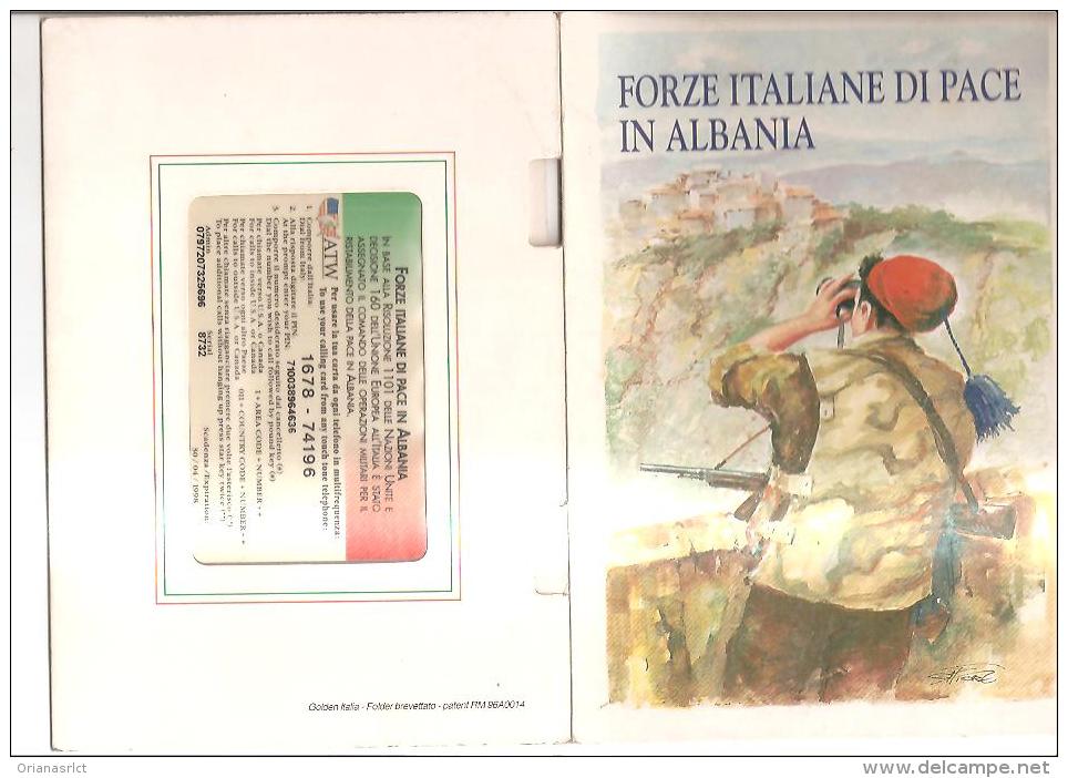 78918) Folder Con Scheda ATW Delle Forze Italiane Di Pace In Albania - Army