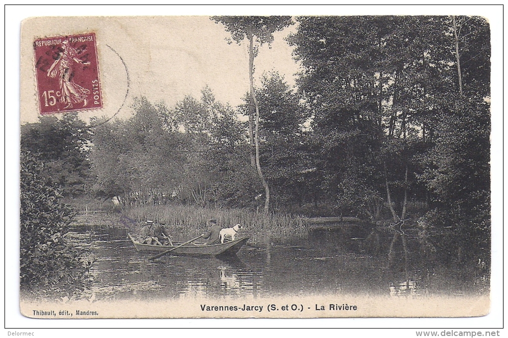 CPA Essonne 91 Varennes Jarcy La Rivière Belle Animation édit Thibault à Mandres écrite Timbrée - Autres & Non Classés