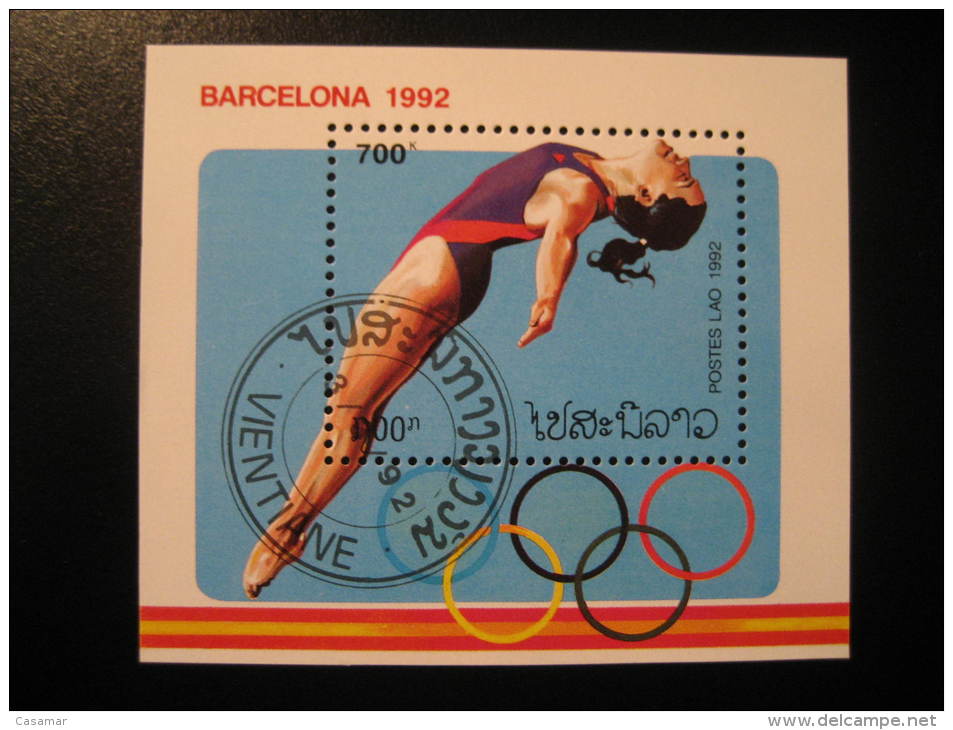 Vientiane Lao Laos 1992 DIVING Plongeon Swimming Block BARCELONA 92 Olympic Games Olympics 1992 Spain - Duiken