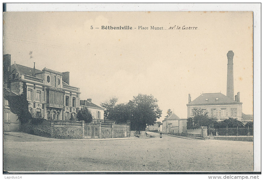 P P 442/C P A- - BETHENIVILLE   (51)PLACE MUNET   AVANT LA GUERRE - Bétheniville