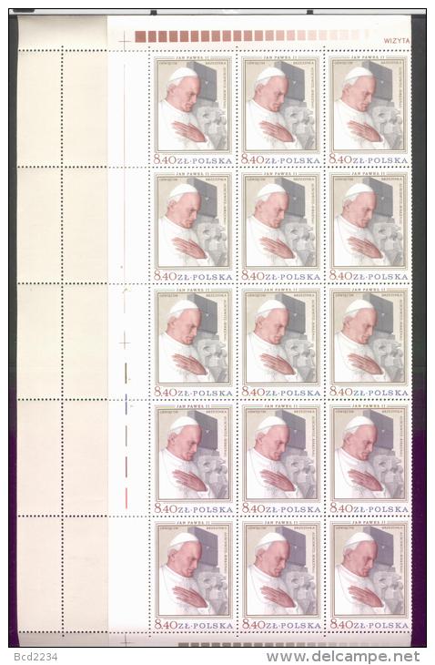 POLAND 1979 1ST VISIT OF POPE JOHN PAUL II JP2 TO HIS HOMELAND SHEETS OF 30 NHM WARSZAWA WW2 AUSCHWITZ Religion Church - Full Sheets