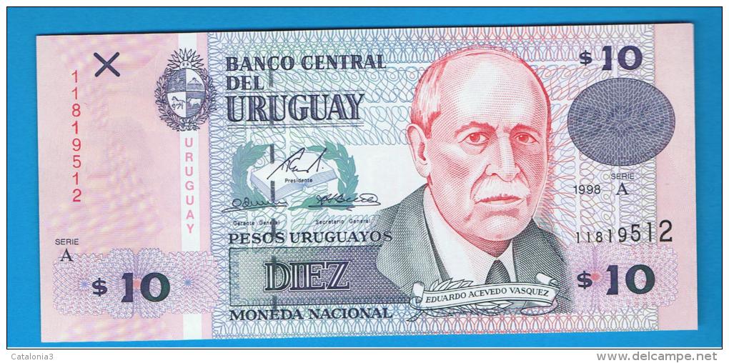 URUGUAY - 10 Pesos 1998 SC  P-81 - Uruguay