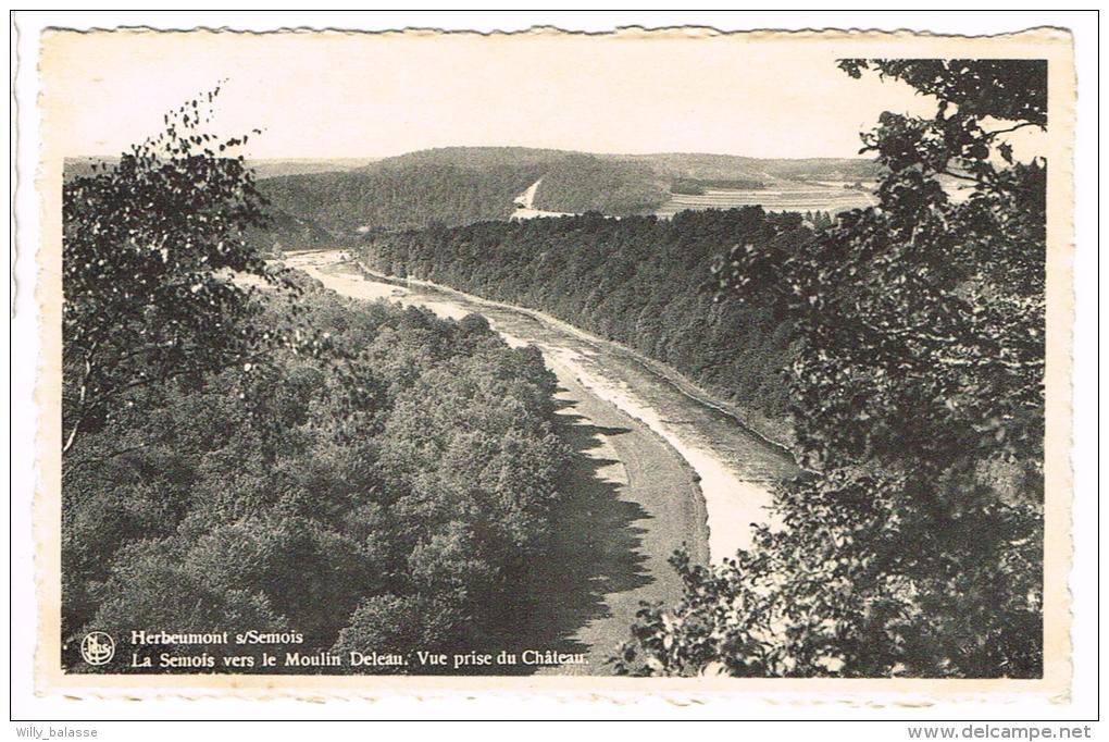 "Herbeumont Sur Semois - La Semois Vers Le Moulin Deleau, Vue Prise Du Château" - Herbeumont