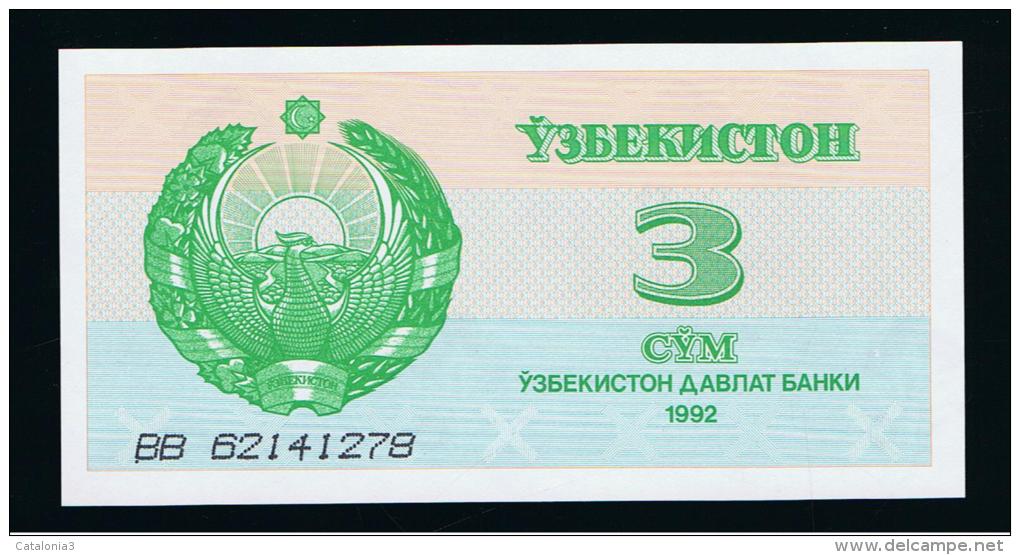 UZBEKISTAN -   3 Sum 1992  SC   P-62 - Uzbekistan