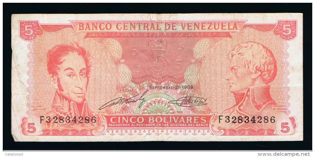 VENEZUELA -  5  Bolivares 1989 Circulado   P-70 - Venezuela