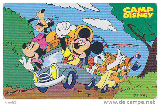 Télécarte NEUVE JAPON / 110-207963 - DISNEY - Mickey Minnie Donald En Voiture / Camping - JAPAN MINT Phonecard - Disney