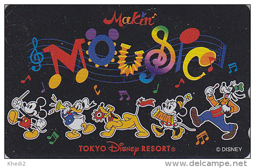 Télécarte NEUVE JAPON / MF-1002305 - DISNEY - Mickey Minnie Donald Accordeon Musique - JAPAN MINT Phonecard - Disney