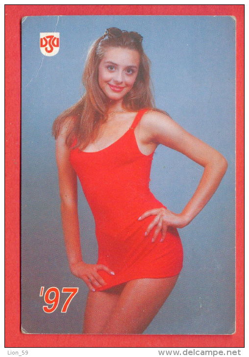 K33 / 1997 - Young Beautiful Girl STATE INSURANCE COMPANY - Calendar Calendrier Bulgaria Bulgarie - Formato Piccolo : 1991-00