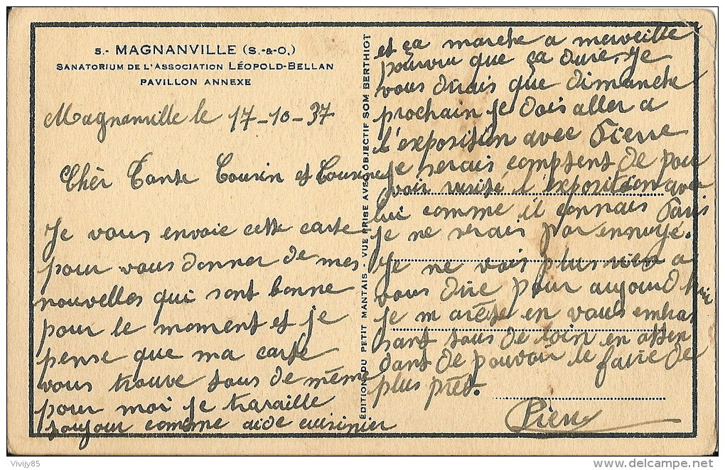 78 - MAGNANVILLE - Le Sanatorium De L'Association Léopold Bellan  , Pavillon Annexe . - Magnanville