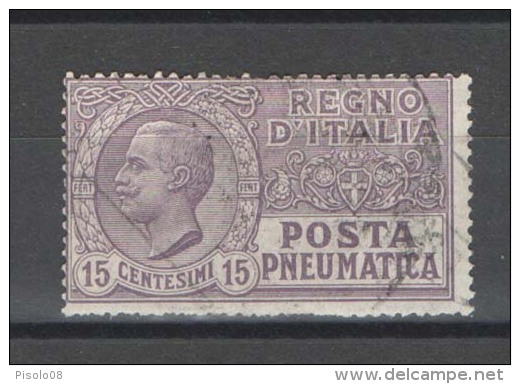 POSTA PNEUMATICA 1913 15 C. ANNULLATO - Pneumatic Mail