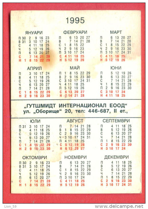 K52 / 1995 In The Realm Of Fabrics - Curtains - Calendar Calendrier Kalender - Bulgaria Bulgarie Bulgarien Bulgarije - Formato Piccolo : 1991-00