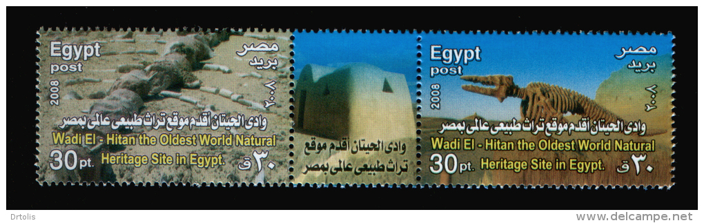 EGYPT / 2008 / Prehistoric Animals, Dinosaurs, Fossil, Fossilien ;  Wadi El-Hitan The Oldest World Natural Heritage Site - Unused Stamps