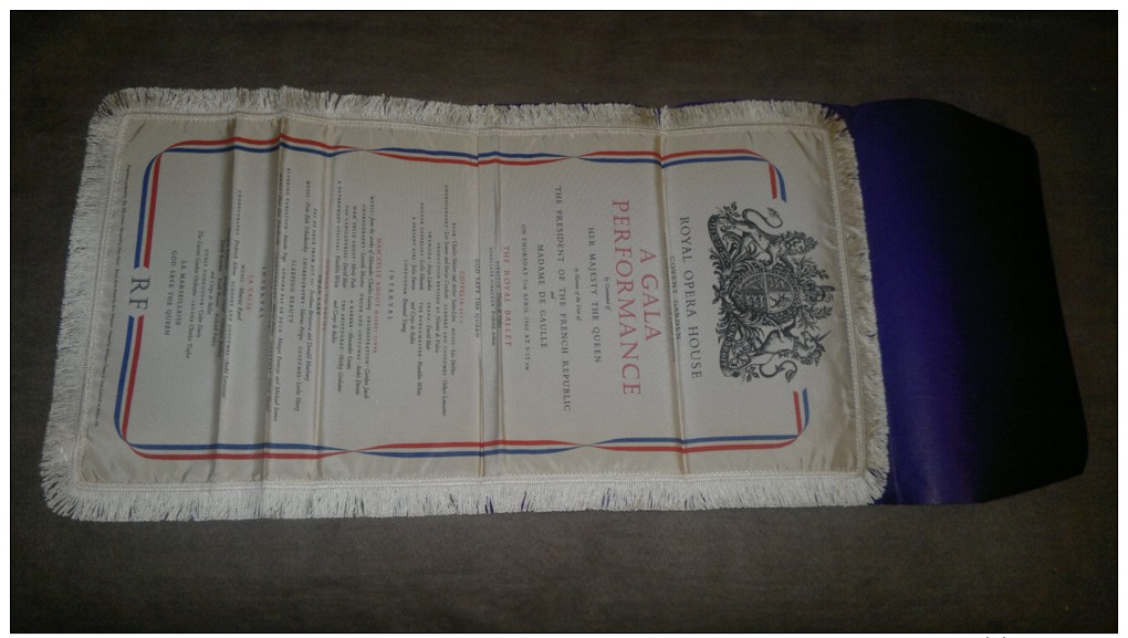 ROYAL OPERA HOUSE  - A GALA PERFORMANCE PROGRAM QUEEN & De GAULE 1960 - RARE! - Programme