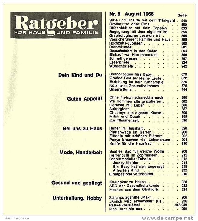 2 X Zeitschrift  , Ratgeber Für Haus Und Familie  - Aug. 1966 Und Jan. 1976 - Autres & Non Classés