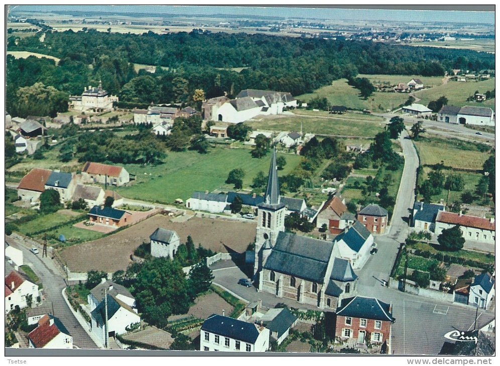 Montignies-St-Christophe - Joilie Vue Aérienne Du Centre Du Village Avec Vue Du Château-ferme - Erquelinnes