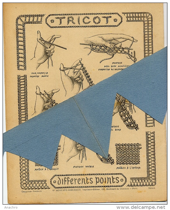 POINTS De TRICOT BRODERIE COUTURE 1900 Protège Cahier / GODCHAUX PARIS - Schutzumschläge