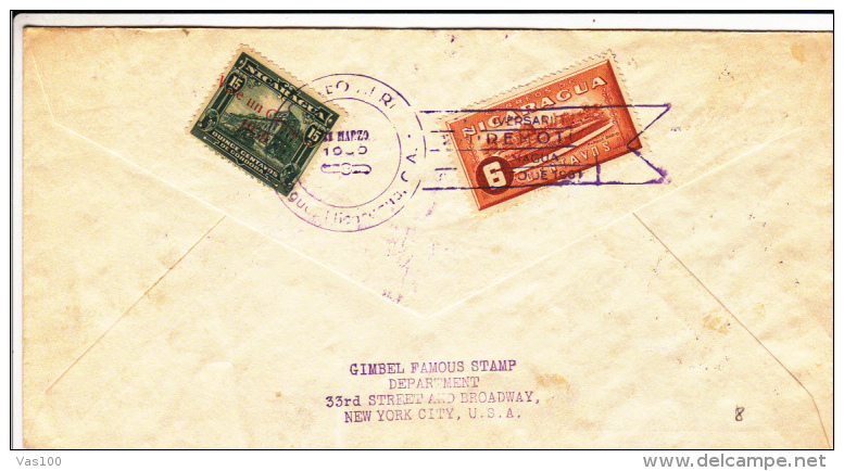 WILL ROGERS, ACTOR, PLANES STAMPS, SPECIAL COVER, 1939, NICARAGUA - Nicaragua