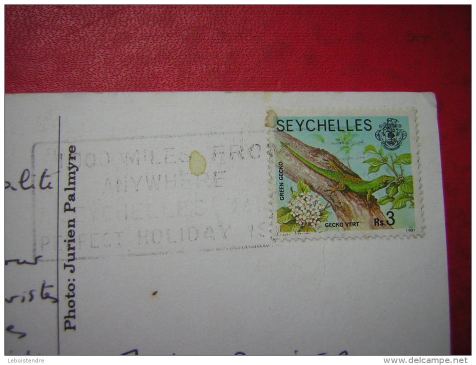 CPM  SEYCHELLES   INTENDENCE MAHE SEYCHELLES   VOYAGEE  1998 TIMBRE - Seychelles