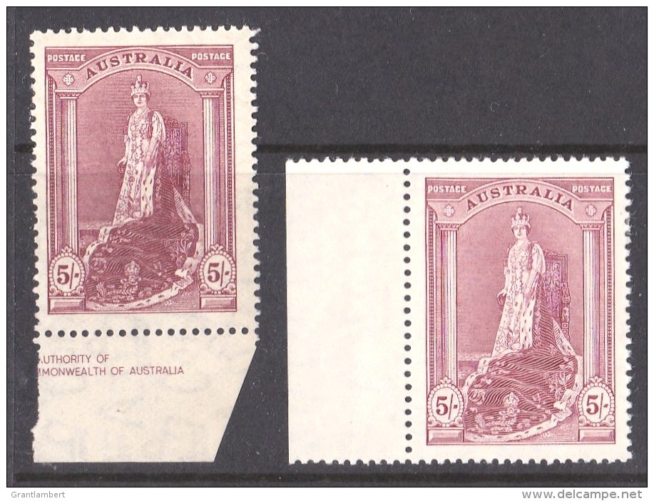 Australia 1938 Robes 5 Shillings Thick & Thin MH - Nuevos