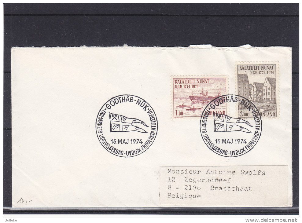 Drapeaux - Bateaux - Pêche - Groenland - Lettre De 1974 - Lettres & Documents